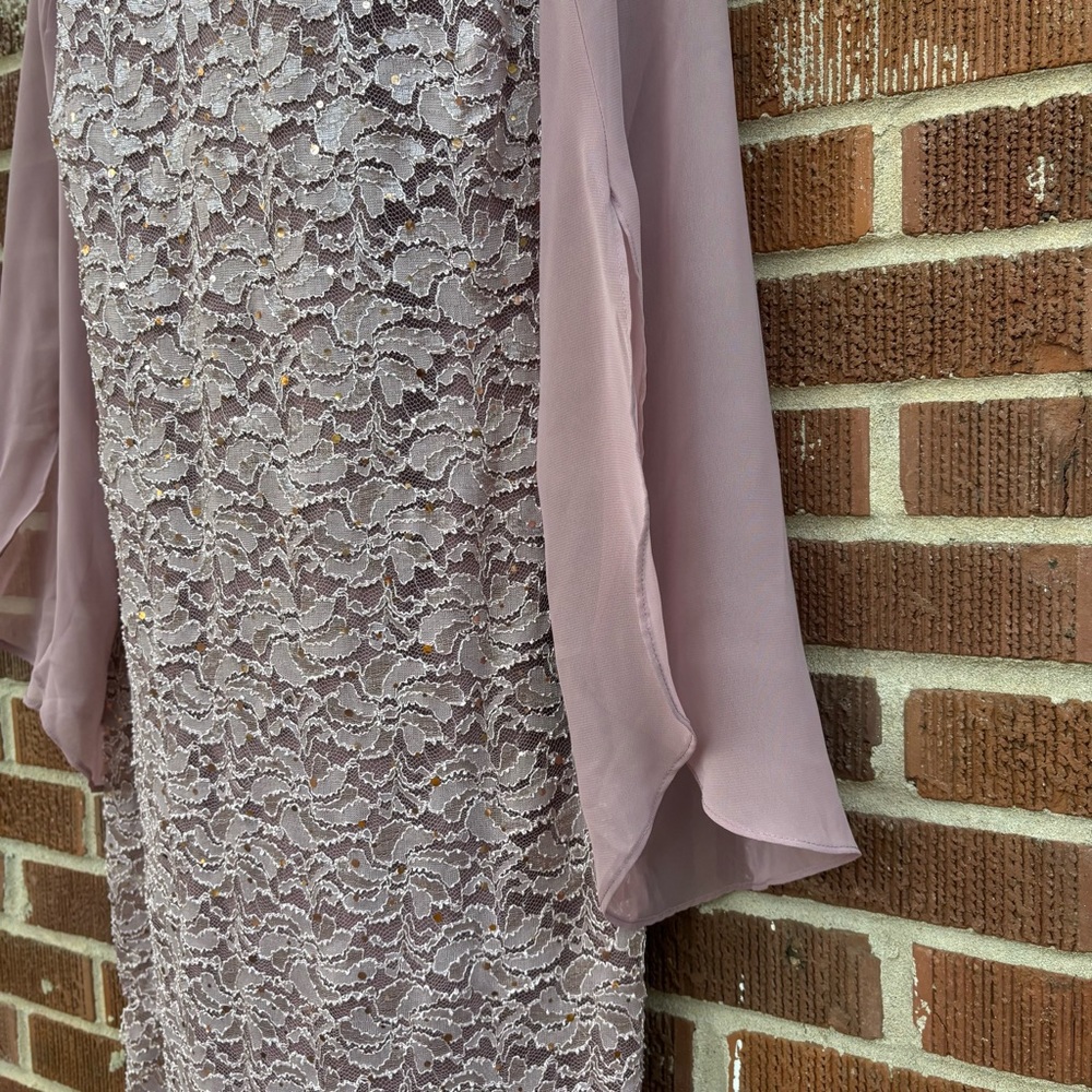 Connected Apparel NWT Womens Sz 14 Lace Overlay Sequined Cocktail Party Dress - Picture 4 of 13